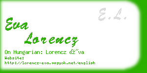 eva lorencz business card